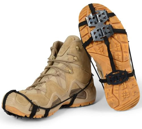 für Wanderschuhe, für Schuhe | Traktionsreifer Spikes Rutschfeste Eisplatten - Stahlsteigeisen Rutschfeste Schneefriffe zum Wandern und Angeln