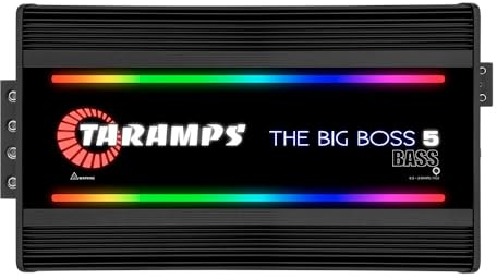 The Big BOSS 5 BASS Taramps Class D Black RGB Amplifier (1 Channel 5000 Watts RMS)
