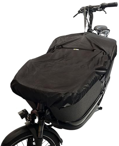 Maxxcovers Lastenfahrrad Schutzhülle - Front Cover Cargo 2 Rad - Universell einsetzbar- Schwarz