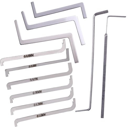Joalpysm 11pcs New Lock Pick Tension Wrench, Pick Push Rod Locksmith Tool