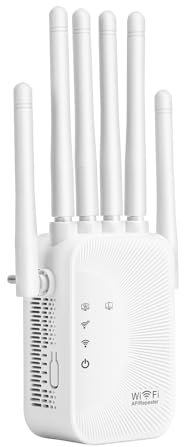 Ripetitore WiFi 2025 Amplificatore Segnale wifi con 6 Antenne,Porte Ethernet,Supporta Acess Point, Wireless Extender Compatibile con Tutti i Router,Adatto per Casa e Ufficio (660)