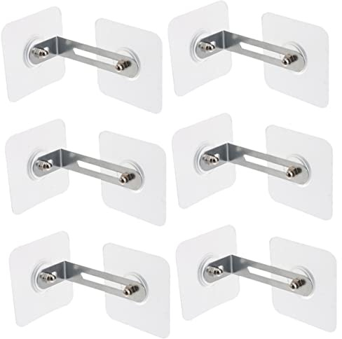 Babysichere Möbelanker Klebe 6 Stück für Schränke und Regale | Edelstahl und Acryl, Sichere Anti Umkippen Befestigung ohne Bohren, für Kinderzimmer und Schwere Möbel