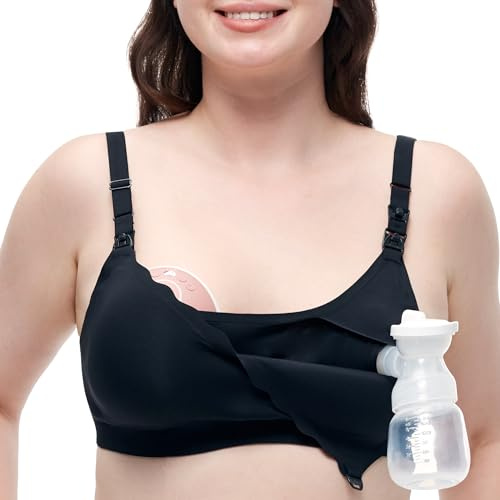 momcozy 4-i-1 amnings-bh – ventilerande multifunktionsbh med kylfunktion, svart, XL