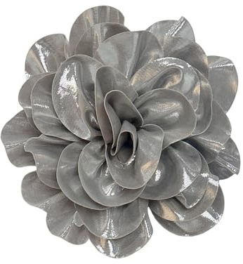 7,5 Pouces Tissu Satiné Brillant Rose Fleur Extra Grandes Grandes Broches Épingles à Revers Épingles De Camélia En Soie Pour Femmes Robes De Danse De Fête De Mariage