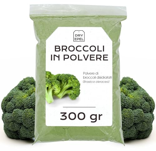 Broccoli in Polvere 300g - Broccoli Disidratati - Broccoli Essiccati - Verdure Disidratate Naturali - Senza Zucchero Aggiunto, Senza Conservanti, Senza Glutine