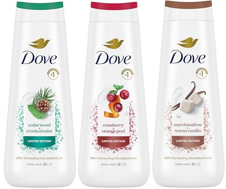Dove Body Wash 3 Count Mixed Pack for Renewed, Healthy-Looking Skin Gentle Skin Cleanser with 24hr Renewing MicroMoisture