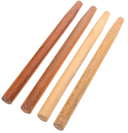 AKOOSY 4 Pcs Wooden Hoe and Axe Handle Replacement Set with Ergonomic Long Handle Design for Enhanced Comfort in Farming and Construction