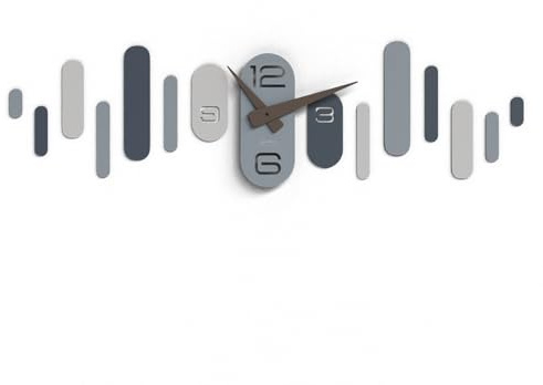 Giallobus - Orologio da Parete Adesivo Modulare Geotime - Wave - Legno Mdf - Geotime - 06W_Hurricane - Orologio da parete moderno - Numeri adesivi 3d - Costruzione modulare