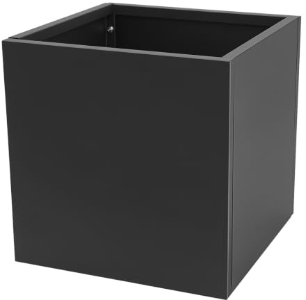 Qussse Pflanzkübel groß außen, 60x60x60cm, Schwarz | Blumentopf aus Stahl, Blumenkübel für Indoor & Outdoor, Blumenkasten für Gärten, Eingänge, Terrassen und Höfe
