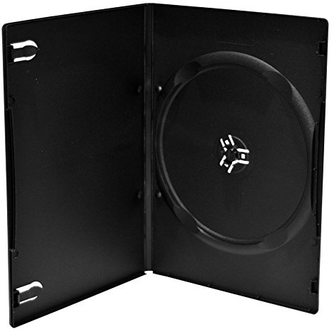 MediaRange DVD-Slimcase, 1 Disc, maschinenfähig, 7mm, in Schwarz, 50er-Pack | 50er-Pack | maschinenfähig | Coverfolie | Booklet-Halter | für 1 Disc