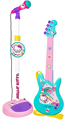 Rocco Giocattoli 20841738 - Hello Kitty Set Chitarra E Microfono Con Asta Regolabile