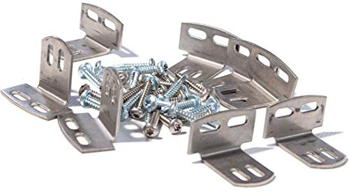 bambus-discount.com Edelstahl-Elementhalter für Zäune 8er Set, Winkel Edelstahl und Metallschrauben - Befestigungsmaterial Montagematerial