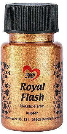 Ideen mit Herz Royal Flash, Acryl-Farbe, metallic, mit feinsten Glitzerpartikeln, 50 ml (kupfer)