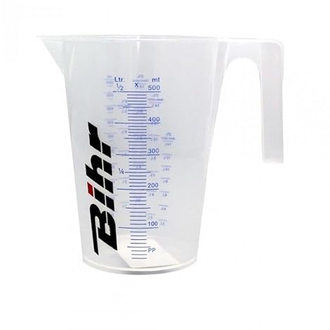 Ölmessbecher mit Skala, 500 ml, Mischung 2 % bis 8 %, 2-Takt, für Motorrad, Scooter, Cyclo