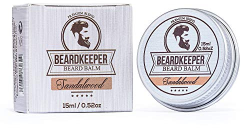 BeardKeeper Premium Beard Balm | Natural & Organic |Best Beard Conditioner (SANDALWOOD, 15G)