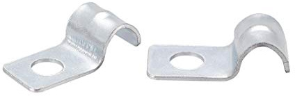 sourcing map 50pcs Attache Fixer Grillage Rigide Pince Traille 21x10x7mm | Trou Collier Serrage Clip Clôture Agricole, en Acier au Carbone Zingué, Diamètre int.6mm