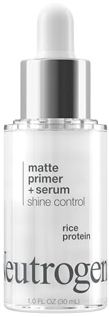 Neutrogena Shine Control Matte Booster Face Primer & Serum, Skin-Mattifying Serum-to-Primer with Rice Protein, Absorbs Excess Oil & Keeps Skin Shine Free, 1.0 fl. oz