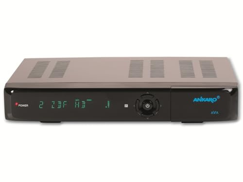 Ankaro AVA Récepteur satellite numérique UHD 4K DVB-S2X H.265 avec affichage alphanumérique et fonction d'enregistrement USB, noir