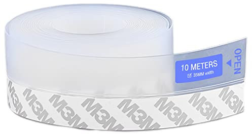 Weatherproof Silicone Door & Window Seal Strip, 10mx35mm - Transparent, Self-Adhesive Dust & Windproof