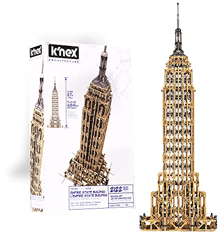 K'Nex 15259 Architecture Empire State Building Set, Hobby Craft Set for Kids and Adults, 2122 Piece Model Kit, Building Construction Set for Teenagers and Adults, Suitable for Children Aged 9 Years +