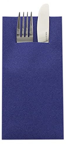 Sovie HORECA Besteckserviette in ROYALBLAU aus Linclass Airlaid Light, 40x40cm, 1/8 Falz, 75 Stück, ideal für maritime Feste Firmenfeiern Events Gastronomie