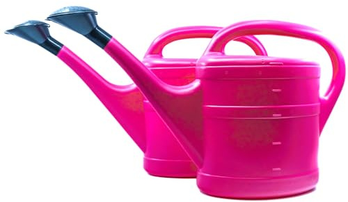 2X Gießkanne 5L PINK + 1x BILDMAGNET! Blumenkanne Kunststoff für groß & klein, Garten & Zimmerpflanzen Gießkannen Gieskanne Gieskannen Giesskanne 5 L Liter Watering Can Kinder Zimmergießkanne