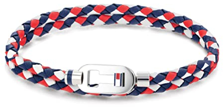 Tommy Hilfiger Jewelry Bracelet en Cuir Tressé pour Homme Rouge, Blanc et bleu - 2790387