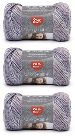 Red Heart Boutique Unforgettable Perlgarn – 3 Packungen mit 100 g – Acryl – 4 Medium (Kammgarn) – 270 Meter – Stricken, Häkeln und Basteln
