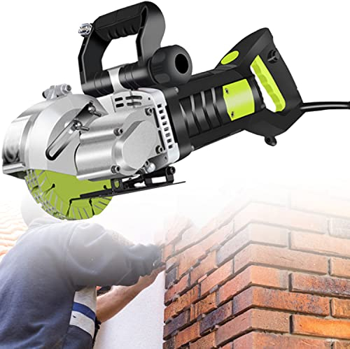GBHJJ Rainureuse Murale 4800 W - Fraiseuse électrique avec 5 disques à tronçonner diamantés de 133 mm, Largeur 40 mm Profondeur 42 mm Machine à Découper Rainures,Green