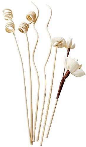 VOANZO 6 PCS Rattan Reed Fragrance Diffuser and Flower Replacement Refill Rattan Sticks for Home Office Decor and DIY Home Fragrance Décor