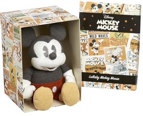 Rainbow Designs Official Disney Mickey Memories - Mickey Mouse Calm Lullaby Musical Soft Plush Toy For Babies