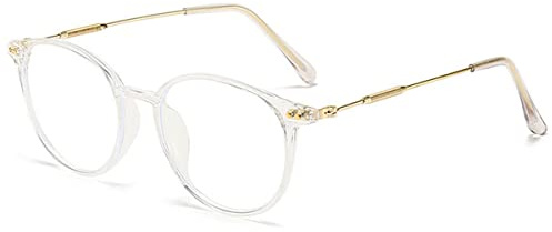 KOOSUFA Mode Rund Anti Blaulicht Lesebrille Damen Herren Metallbügel Ultra Leicht Computerbrille Lesehilfe 0.0 1.0 1.5 2.0 2.5 3.0 3.5 4.0