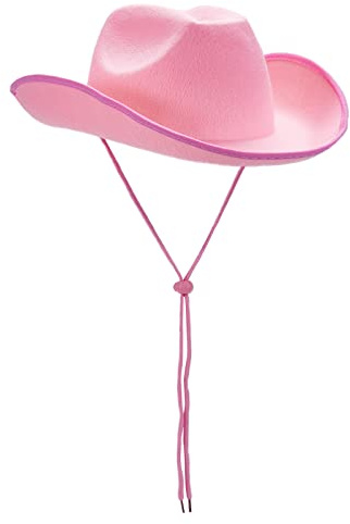 Niceyoeuk Cowgirl-Hut, Cowboyhut für Damen, flauschige Federkrempe, Cowboyhut für Urlaub, Kostümparty, Spielverkleidung, Halloween, Cosplay