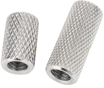 304 SS verlängerte zylindrische Flachkopf-Rändelmutter/handgeschraubte karierte Mutter M3 M4 M5 M6 M8 M10 M12 M16 (Size : M5 x15 x10 5pcs)