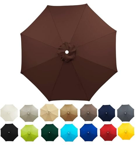 2.0m 2.7m 3.0m Gartenschirm Ersatz Baldachin Sonnenschirm Ersatzbezug mit 6/8 Rippen Marktschirm Bespannung Ersatzabdeckung Anti-Ultraviolett Terrassenschirm Ersatz-Bezug Regenschirm Ersatz Stoff (Co