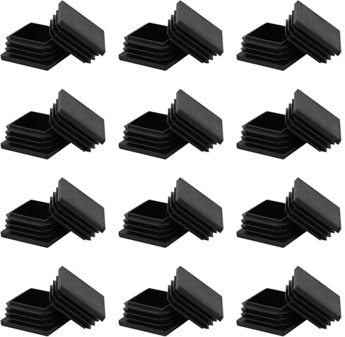 AZKEEGREY 100 Stück Lamellenstopfen 40x40 mm Rohrstopfen Vierkant, Schwarz Quadratstopfen Kunststoff Endkappen aus PP für Stahlrohr