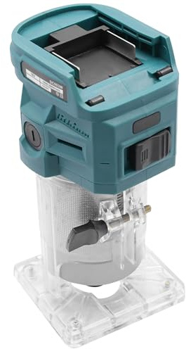 Fresadora eléctrica compacta, fresadora eléctrica con una mano, recortadora de madera, enrutador, cantos, fresadora de 6,35 mm, motor de cobre puro, 28000 RPM, sin batería ni cargador