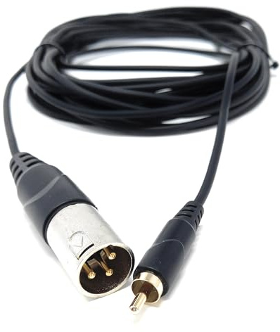 DRUT 10m 3-Pin Male XLR to RCA Phono Single Plug Cable, 33ft | Durable, reliable connectors. No drivers needed, plug & play. Great for microphones, mixing desks, and professional...