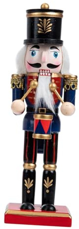 DECHOUS Wood Nutcracker Soldier 25cm Blue Christmas Decoration Xmas Ornament for Living Room