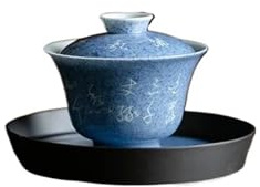 XGTEAHHC Sancai Gaiwan Boutique Sopera Soupière à thé en fer 100 ml Peinture à la main Bleu