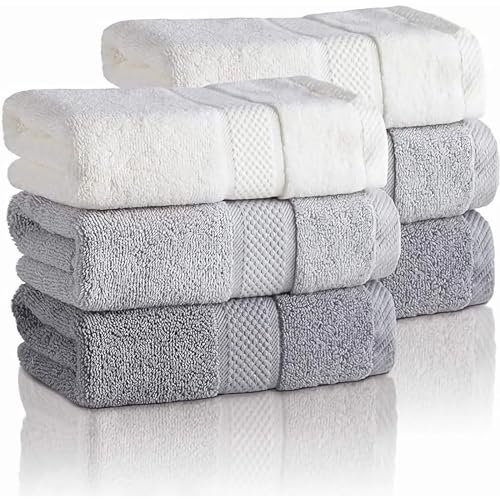 JeeLeeko Toallas Lavabo - Set de 6 Piezas (34x70cm, 420g/m²) - Toallas de Mano, 100% Algodón, Suaves, Absorbentes y de Secado Rápido - Juego de Toallas, Desprenden Pelusa