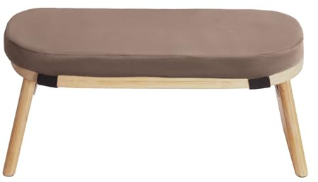 MINRS Panca per meditazione, pieghevole, in legno, con cuscino, ergonomica, per ginocchia e seduta, meditazione profonda e lunga, colore caffè