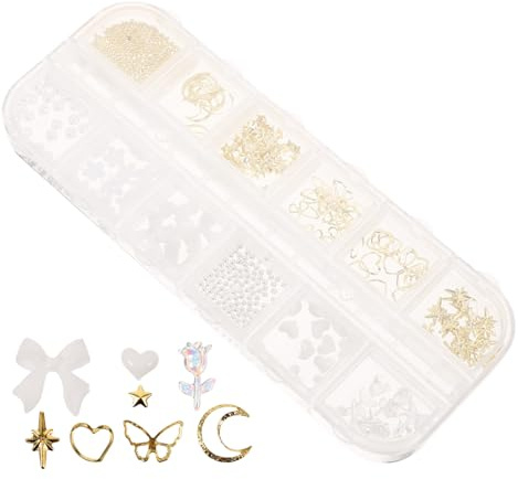 Healeved 1 Boîte Accessoires pour ongles vernis à ongles gel trousse à ongles en gel autocollants Clous ongle gel ongle en gel charmes d'ongles en acrylique charme d'ongle Plastique