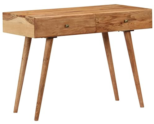 JHQHSM Scrivania, Desk Scrivanie Tavolo da Lavoro Scrivania pc Adatto per Sala studio Dormitorio Soggiorno Ufficio 100x51x76 cm in Legno Massello di Acacia