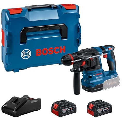 Bosch Professional 18V System perforateur sans-fil GBH 18V-22 X (avec 2 batteries GBA 4.0Ah, chargeur GAL 18V-40, L-BOXX 136)