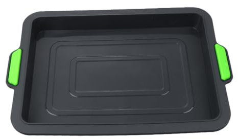 KICHOUSE tortiera rettangolare Telaio da forno Bakeware biscotto rimovibile vassoio del pane piatto da torta vassoio per torta di pane Nero
