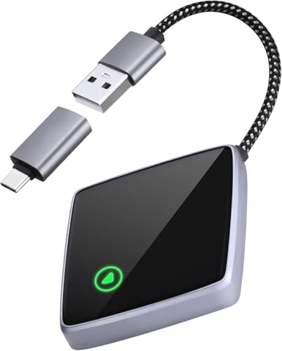 Wireless CarPlay Adapter für iPhone,Mini Carplay Adapter Upgrade von Wired & auf Wireless,USB C/A Plug und Play Stabil Auto-Connect, Kompatibel mit iPhone iOS 10+ & Autos