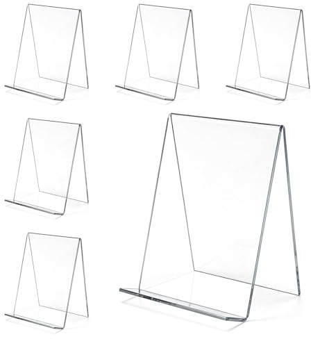 Wozzies Fermalibri per Mensole, 6 pezzi Ferma Libri per Libreria in Acrilico Trasparente, Riutilizzabile Reggilibri per scuola, ufficio e casa, 15x13x10cm Fermalibri per Libreria