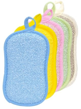 5 Pack Washing Up Sponges Non-Scratch Scrub Sponges for Dishes Microfiber Dual-Sided Kitchen Cleaning Pads Reusable Long-Lasting Dish Scrubber for Pots Pans Glass and Sink Dishes Kitchen Washing Up Cl