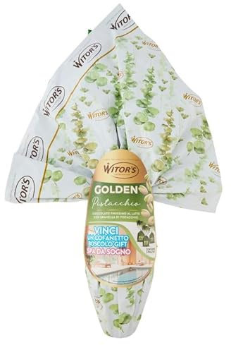 Witor's Uovo di Pasqua Golden Pistacchio, Cioccolato al Latte 300g